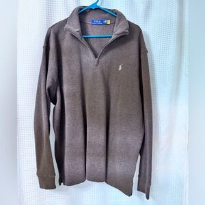 Polo by Ralph Lauren Quarter Zip Pullover Sweater. Brown. Size XL.